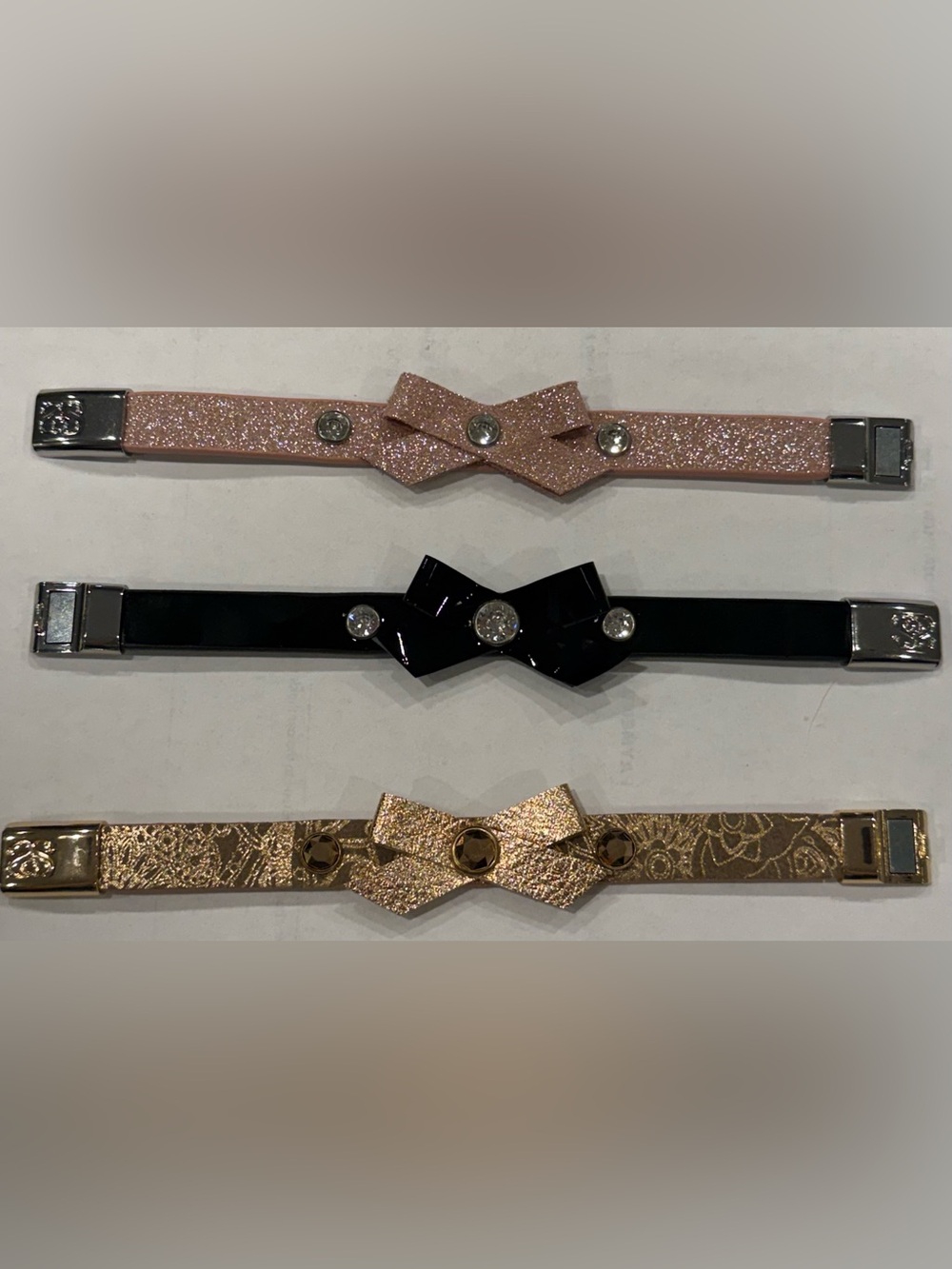 Sparkl Gracie Leather Bracelets w/ Magnetic Closure & Swarovski Crystals Size 1